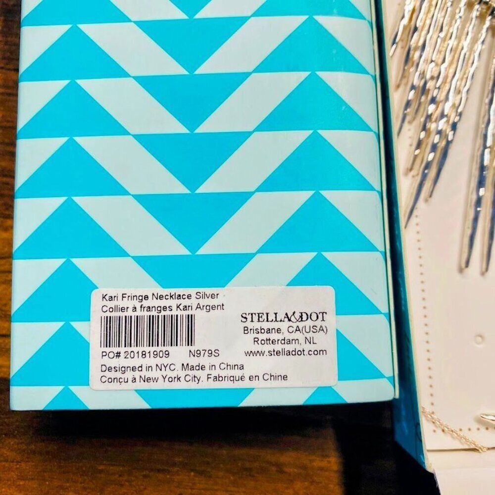 Stella & Dot Kari Fringe Necklace Silver Tone NWT - Picture 10 of 10